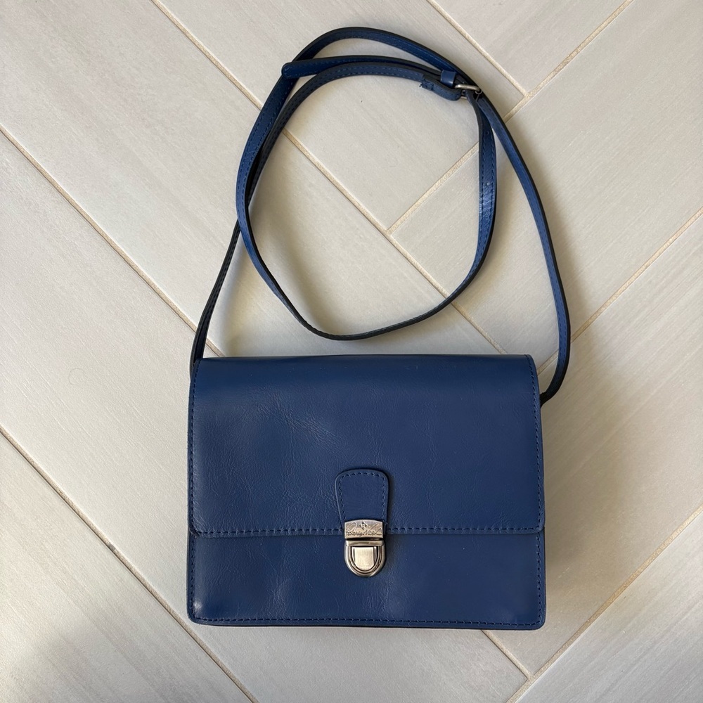 Patricia Nash Laurentina Leather Crossbody Bag, Navy Blue